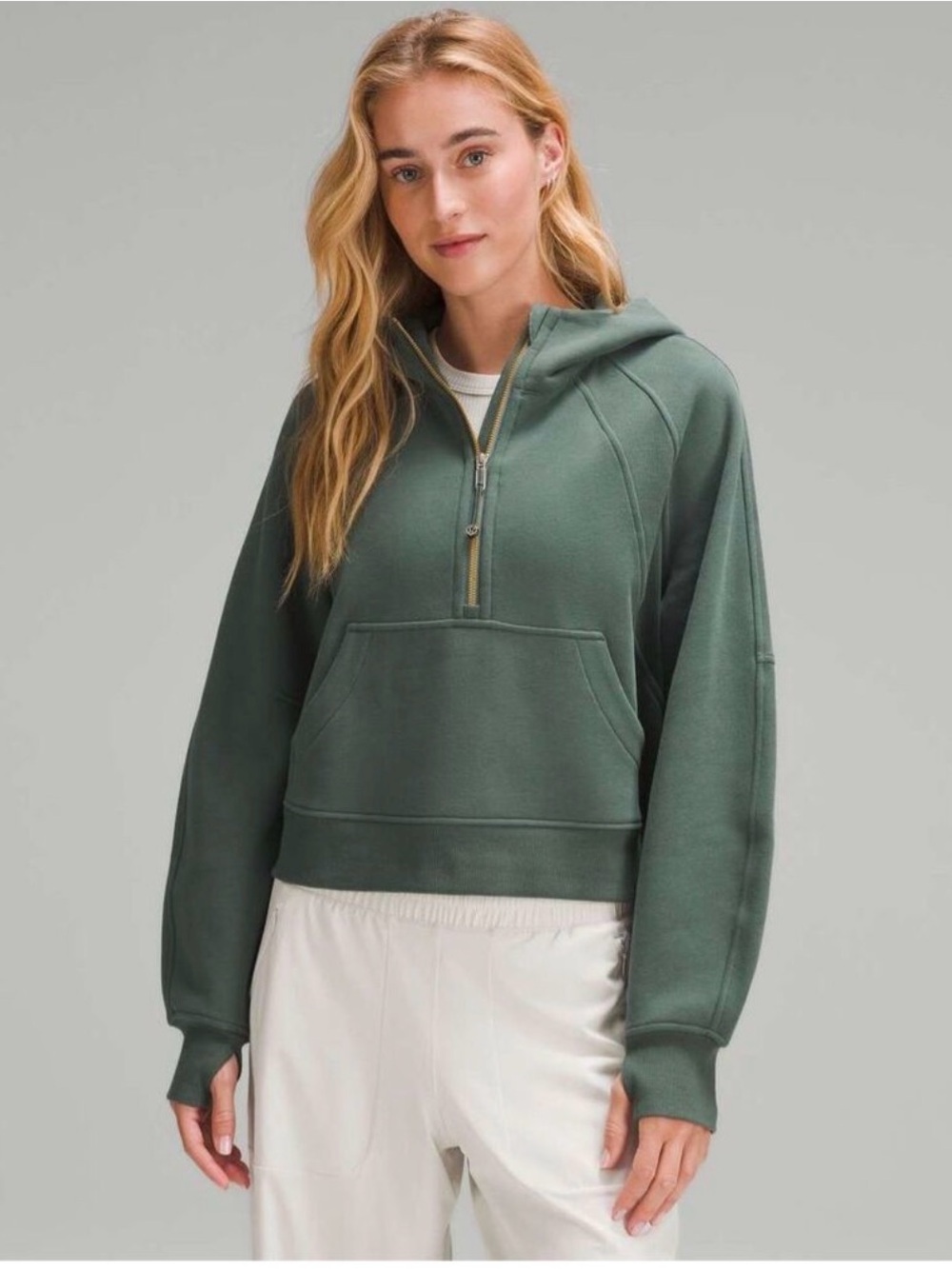 NWT Lululemon Scuba Oversized Half Zip Hoodie Gold Zip M/L
